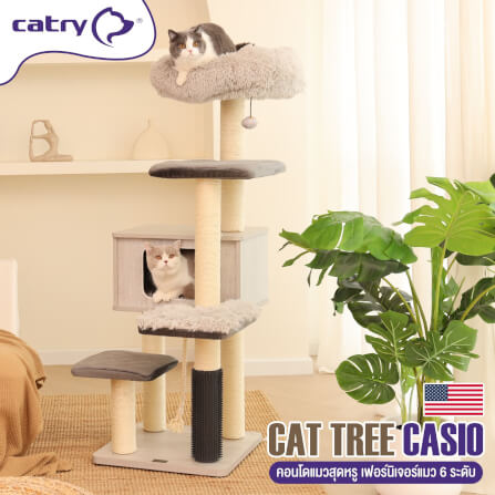 คอนโดแมว Catry รุ่น Cat Tree Casio สีเบจ_1